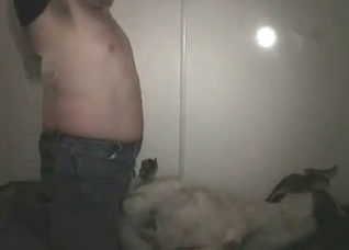 Fat guy screws his animal