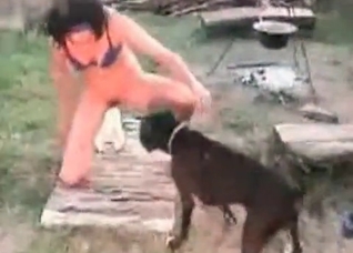 Sweet zoophilia at the backyard