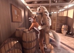 3D fox fucks with a stallion