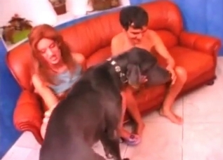 Two guys are blowing my doggy