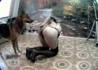 Skinny slut and horny as fuck dog