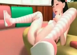 3D Doberman slowly licks a snatch