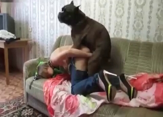 Teen fucked fast by a dog