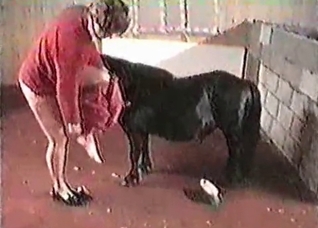 Milf takes care of her small pony