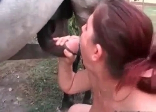 Hubby enjoys his bestial wife