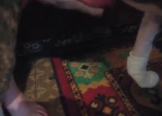 Wanking a dick of a small dog