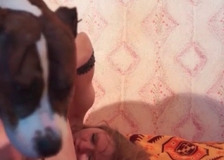Dog fucker and her trained pet