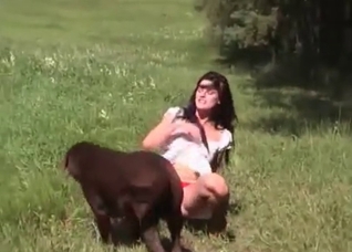 Outdoor zoophilic seduction