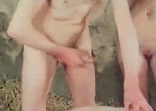 Gentlemen enjoys his farm animal