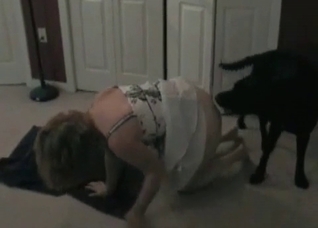 Black dog pounds my booty
