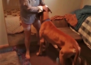 Milf enjoys this bestial fellatio
