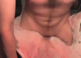 Slowly shoving dick in a dog