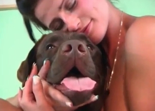 Babe is taking care of her dog