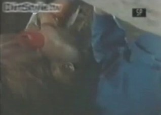 Masked zoophile in the vintage vid