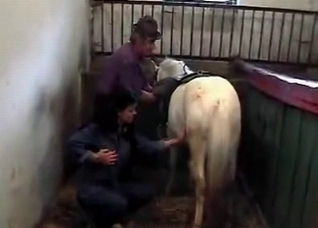 Animal addicted slut and her horse