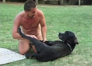 Man is being anally fucked by a dog