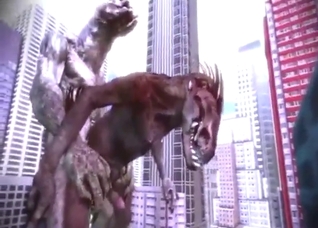 Giant alien creatures fuck and destroy the city