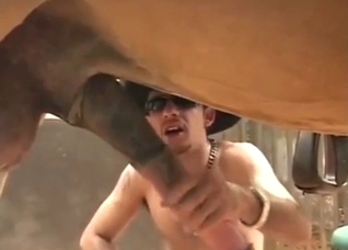 Bestiality sex will start off strong with a cowboy
